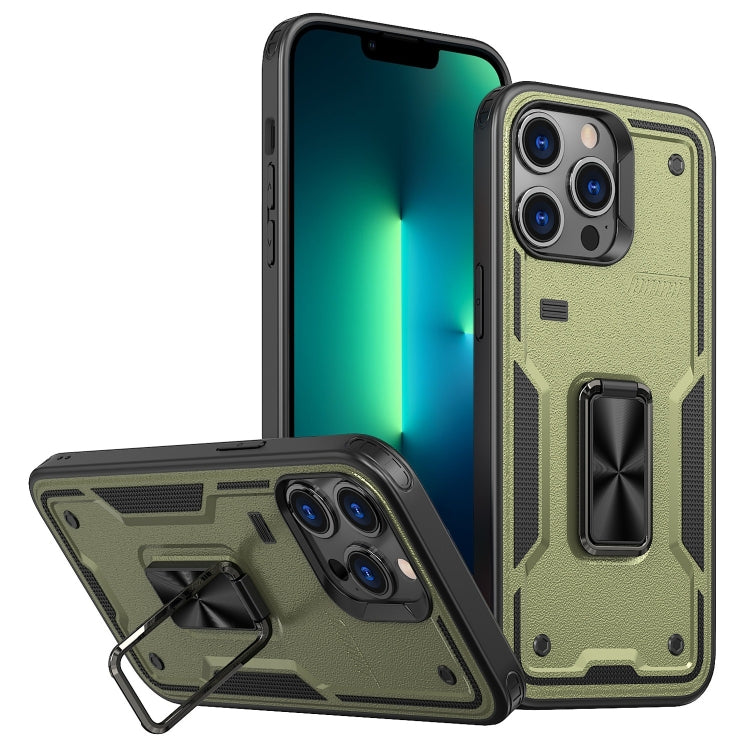 Ring Holder PC Hybrid TPU Phone Case, For iPhone 13 Pro Max, For iPhone 13 Pro, For iPhone 13