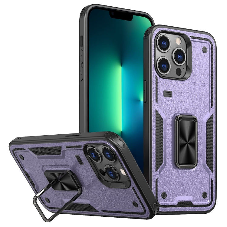 Ring Holder PC Hybrid TPU Phone Case, For iPhone 13 Pro Max, For iPhone 13 Pro, For iPhone 13