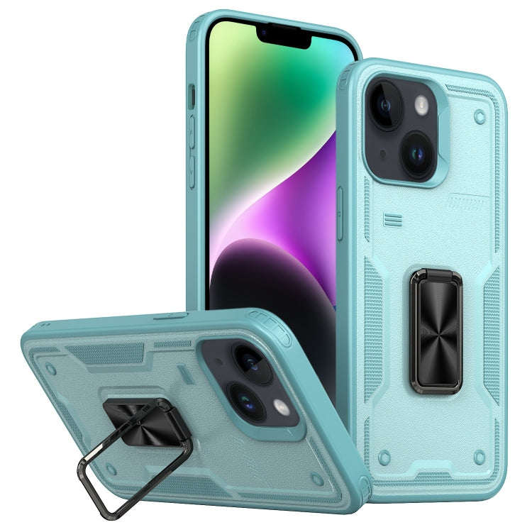 Ring Holder PC Hybrid TPU Phone Case, For iPhone 15 Plus, For iPhone 15, For iPhone 14 Plus