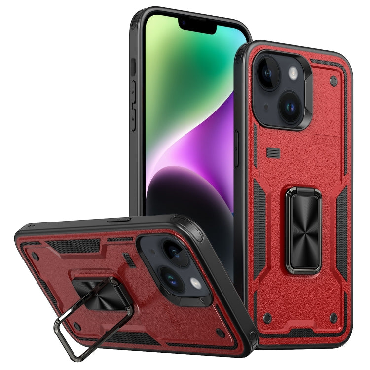 Ring Holder PC Hybrid TPU Phone Case, For iPhone 15 Plus, For iPhone 15, For iPhone 14 Plus