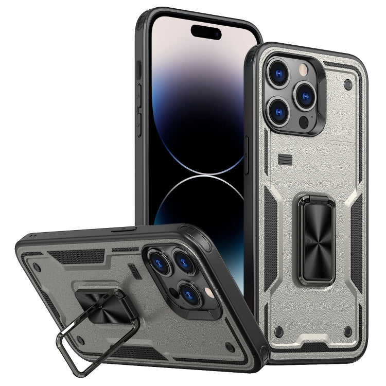 Ring Holder PC Hybrid TPU Phone Case, For iPhone 14, For iPhone 14 Pro, For iPhone 14 Pro Max