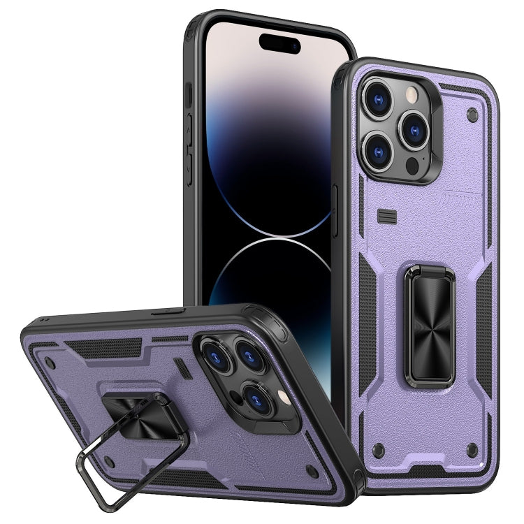 Ring Holder PC Hybrid TPU Phone Case, For iPhone 14, For iPhone 14 Pro, For iPhone 14 Pro Max