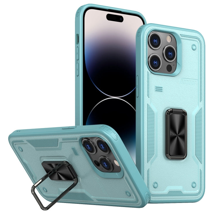 Ring Holder PC Hybrid TPU Phone Case, For iPhone 14, For iPhone 14 Pro, For iPhone 14 Pro Max
