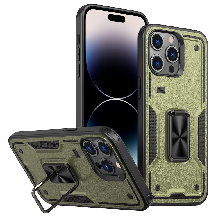 Ring Holder PC Hybrid TPU Phone Case, For iPhone 14, For iPhone 14 Pro, For iPhone 14 Pro Max