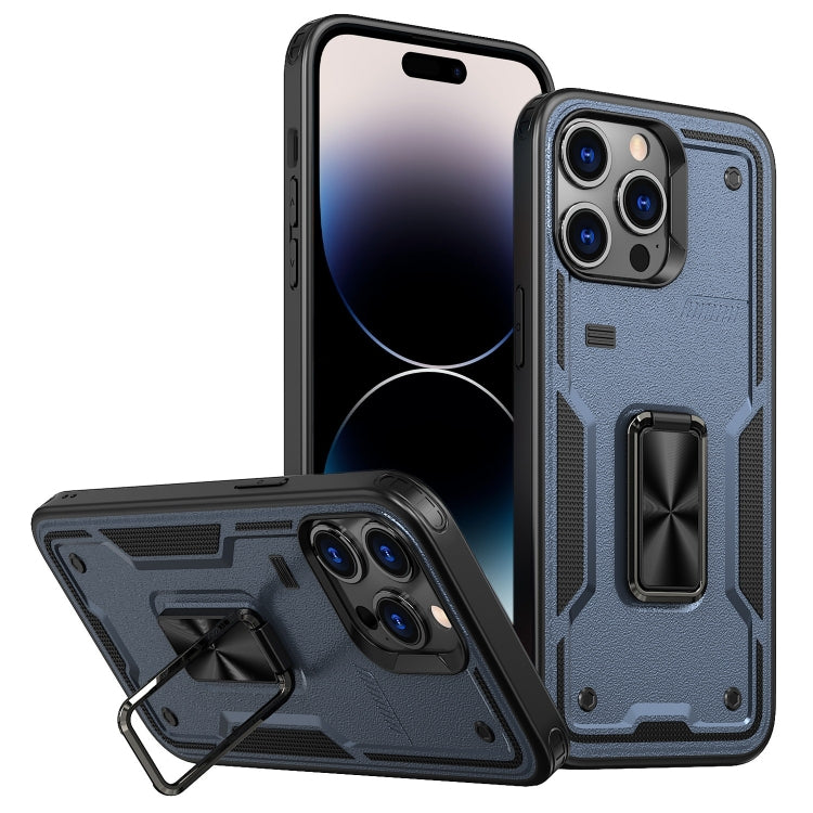 Ring Holder PC Hybrid TPU Phone Case, For iPhone 14, For iPhone 14 Pro, For iPhone 14 Pro Max
