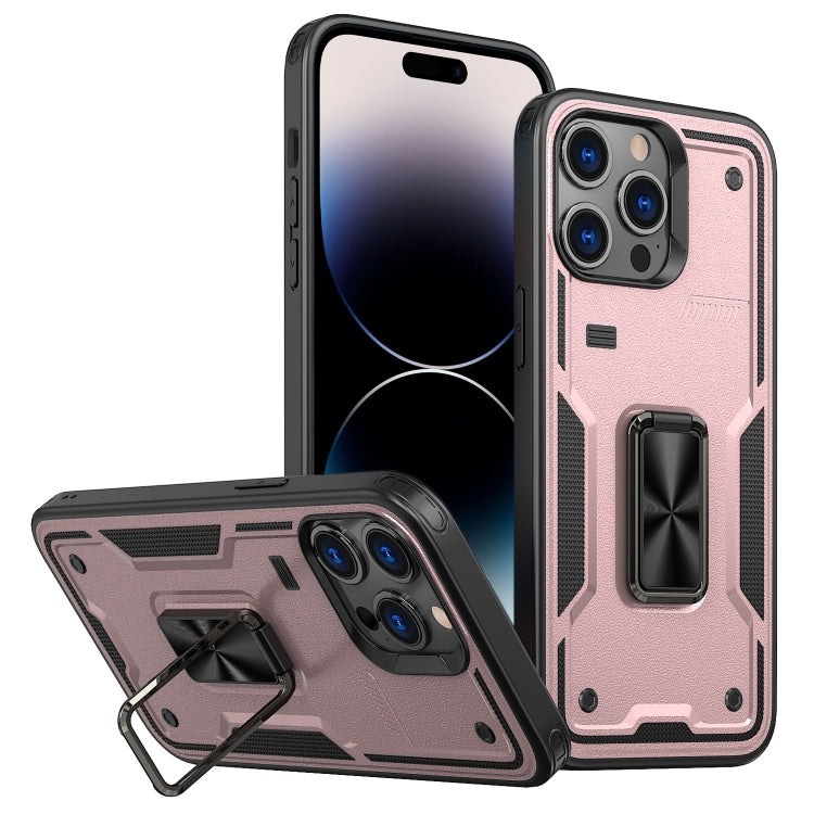 Ring Holder PC Hybrid TPU Phone Case, For iPhone 14, For iPhone 14 Pro, For iPhone 14 Pro Max