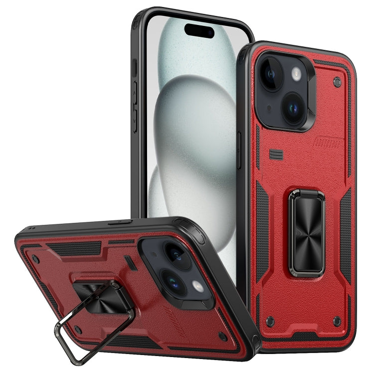 Ring Holder PC Hybrid TPU Phone Case, For iPhone 15 Plus, For iPhone 15, For iPhone 14 Plus