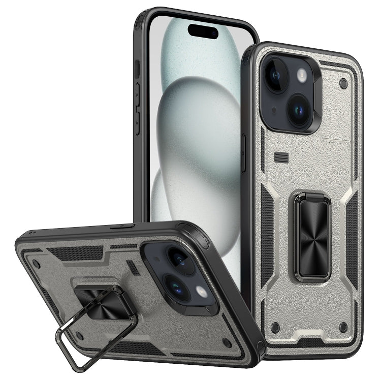 Ring Holder PC Hybrid TPU Phone Case, For iPhone 15 Plus, For iPhone 15, For iPhone 14 Plus