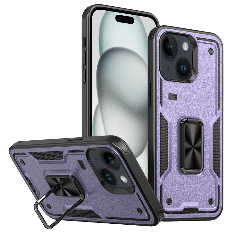 Ring Holder PC Hybrid TPU Phone Case, For iPhone 15 Plus, For iPhone 15, For iPhone 14 Plus