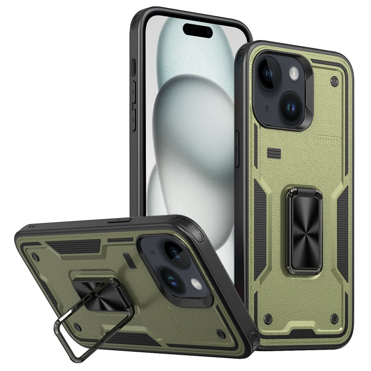Ring Holder PC Hybrid TPU Phone Case, For iPhone 15 Plus, For iPhone 15, For iPhone 14 Plus