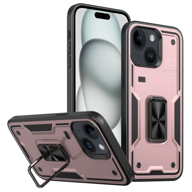 Ring Holder PC Hybrid TPU Phone Case, For iPhone 15 Plus, For iPhone 15, For iPhone 14 Plus