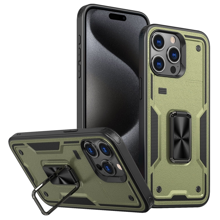 Ring Holder PC Hybrid TPU Phone Case, For iPhone 16, For iPhone 15 Pro Max, For iPhone 15 Pro