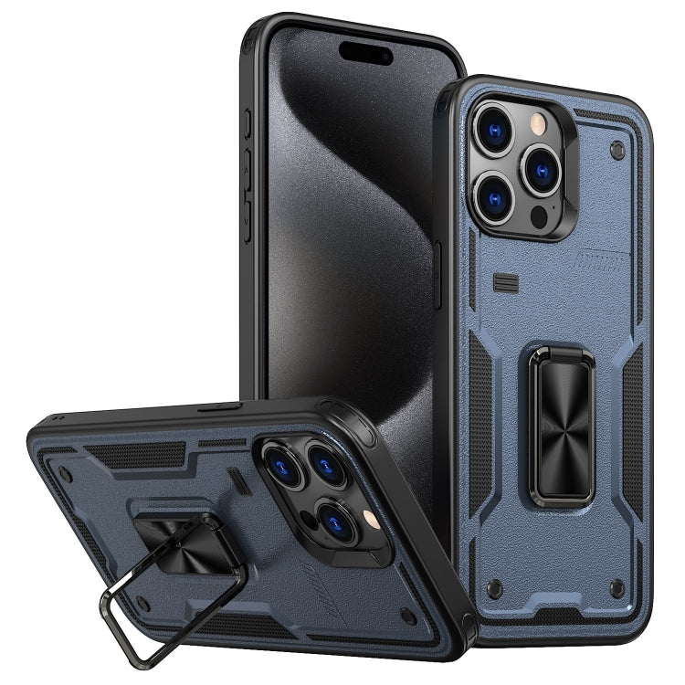 Ring Holder PC Hybrid TPU Phone Case, For iPhone 16, For iPhone 15 Pro Max, For iPhone 15 Pro