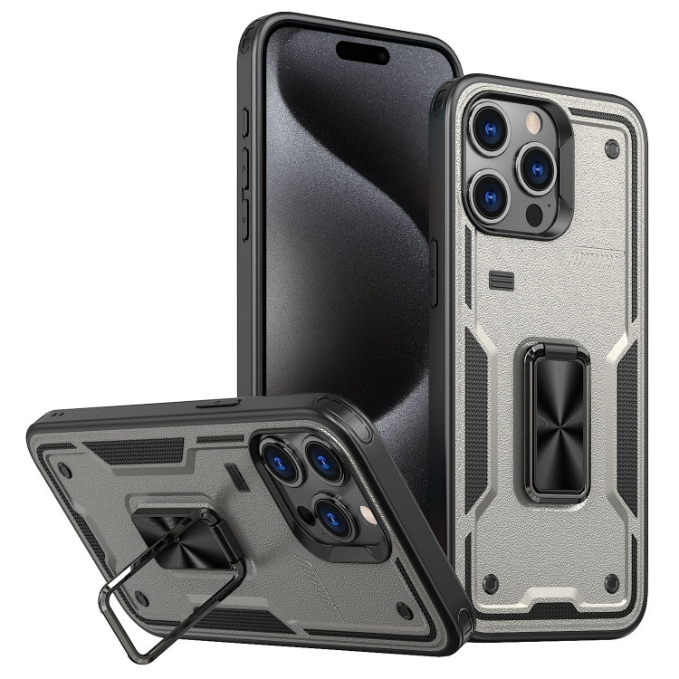 Ring Holder PC Hybrid TPU Phone Case, For iPhone 16, For iPhone 15 Pro Max, For iPhone 15 Pro