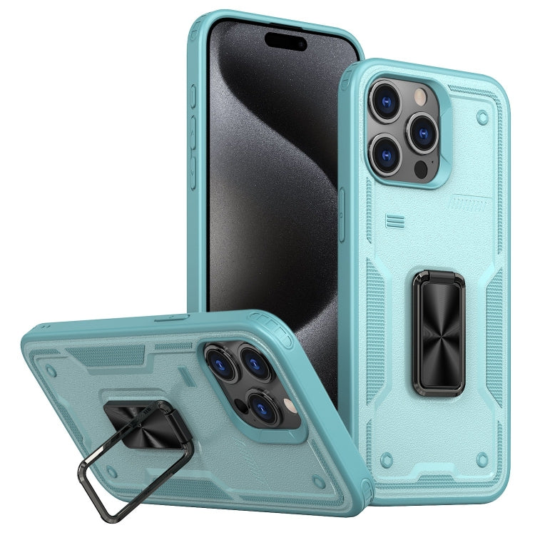Ring Holder PC Hybrid TPU Phone Case, For iPhone 16, For iPhone 15 Pro Max, For iPhone 15 Pro