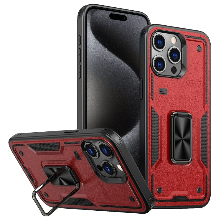 Ring Holder PC Hybrid TPU Phone Case, For iPhone 16, For iPhone 15 Pro Max, For iPhone 15 Pro