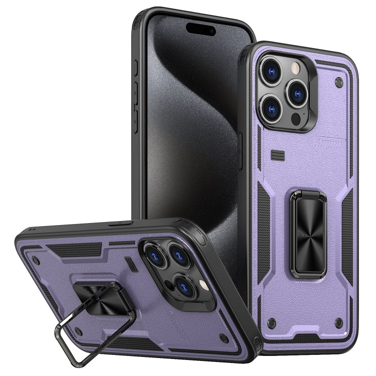 Ring Holder PC Hybrid TPU Phone Case, For iPhone 16, For iPhone 15 Pro Max, For iPhone 15 Pro