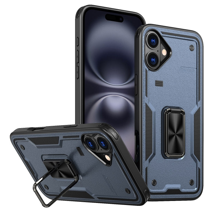 Ring Holder PC Hybrid TPU Phone Case, For iPhone 16, For iPhone 15 Pro Max, For iPhone 15 Pro