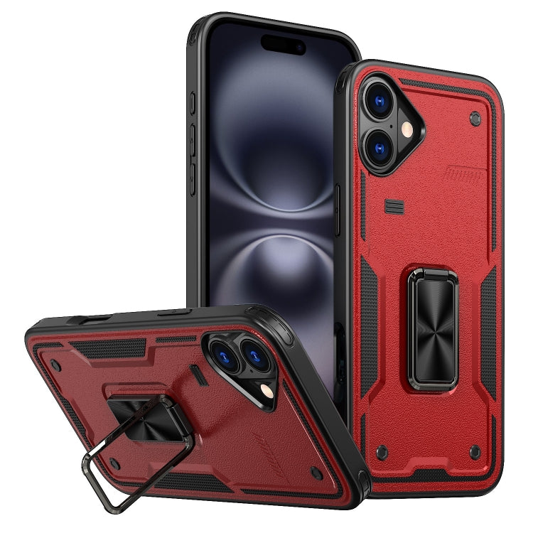 Ring Holder PC Hybrid TPU Phone Case, For iPhone 16, For iPhone 15 Pro Max, For iPhone 15 Pro