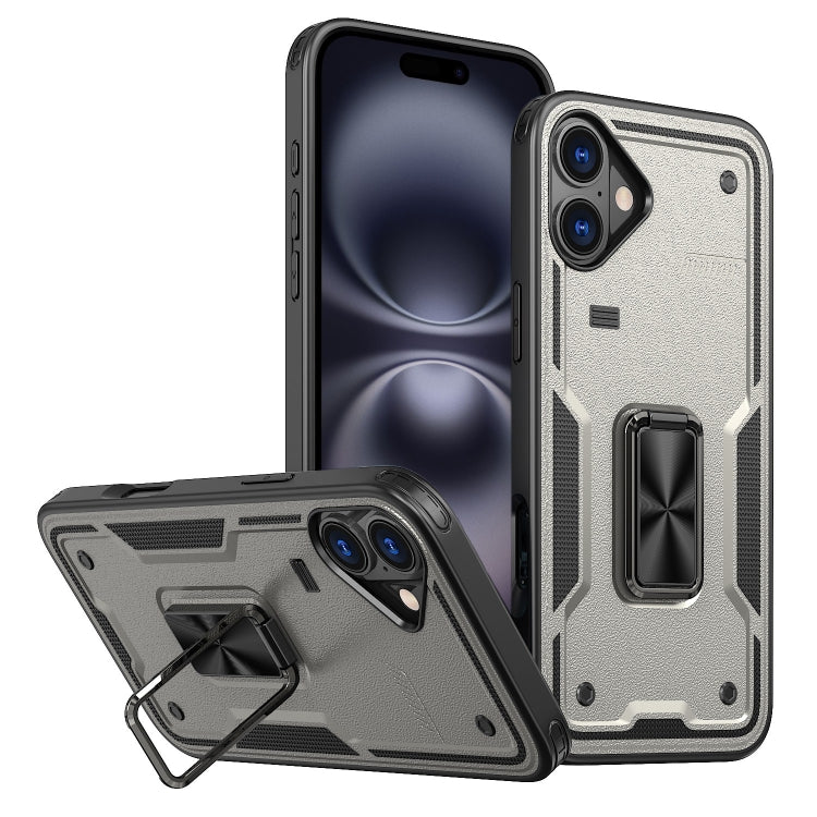 Ring Holder PC Hybrid TPU Phone Case, For iPhone 16, For iPhone 15 Pro Max, For iPhone 15 Pro