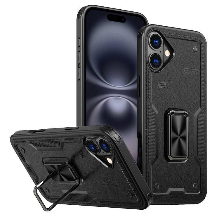 Ring Holder PC Hybrid TPU Phone Case, For iPhone 16, For iPhone 15 Pro Max, For iPhone 15 Pro