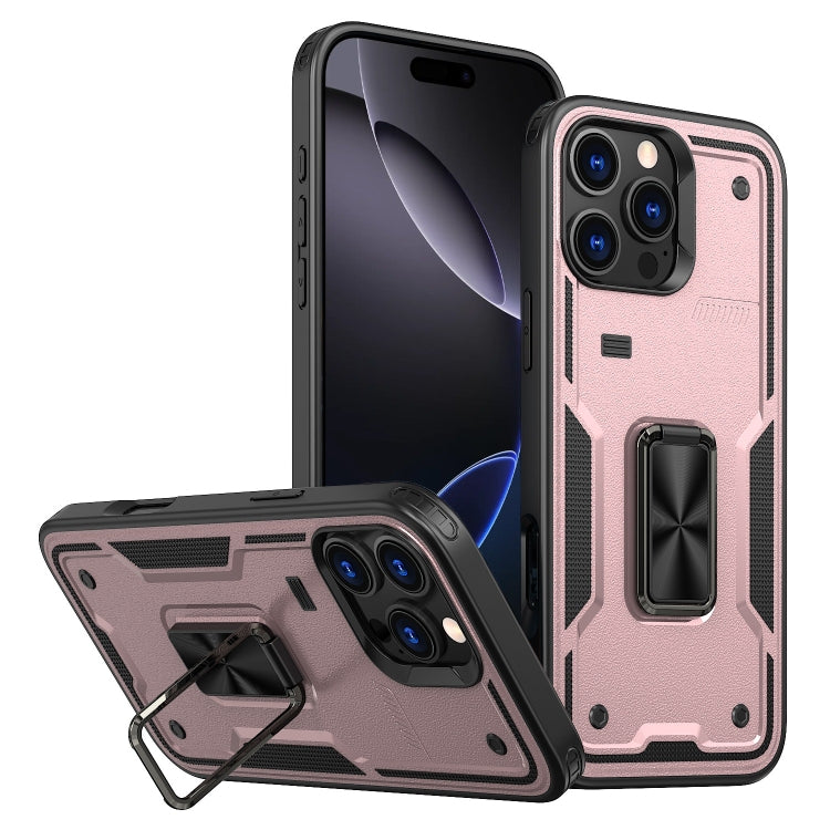 Ring Holder PC Hybrid TPU Phone Case, For iPhone 16 Pro Max, For iPhone 16 Pro, For iPhone 16 Plus