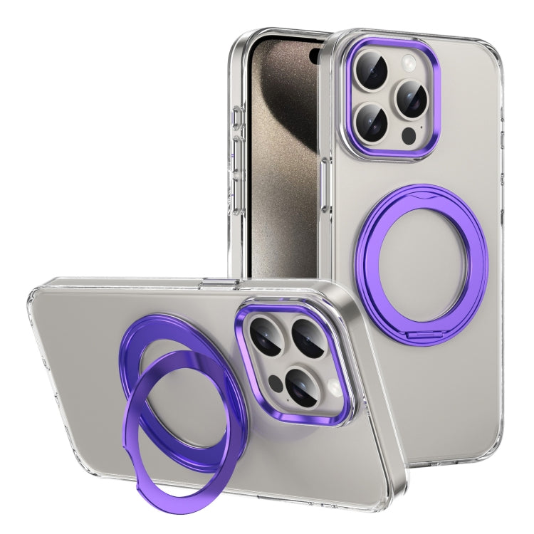 Ice-Cold Rotating Ring Holder PC MagSafe Phone Case, For iPhone 15 Pro Max, For iPhone 15 Pro, For iPhone 15 Plus / 14 Plus, For iPhone 15