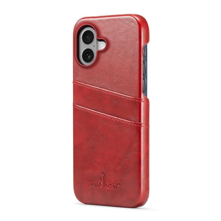 Fierre Shann Retro Oil Wax Texture Card Slots PU Leather Phone Case