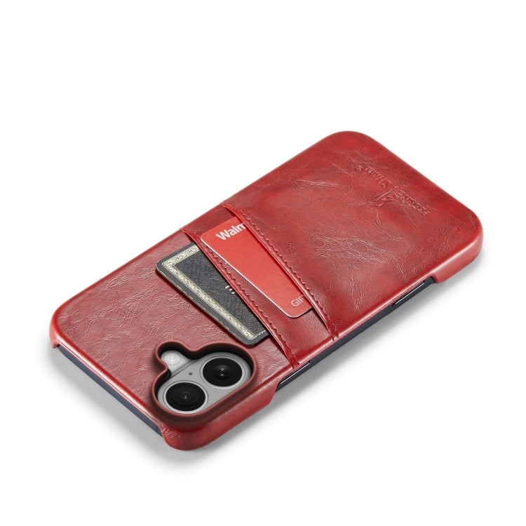 Fierre Shann Retro Oil Wax Texture Card Slots PU Leather Phone Case