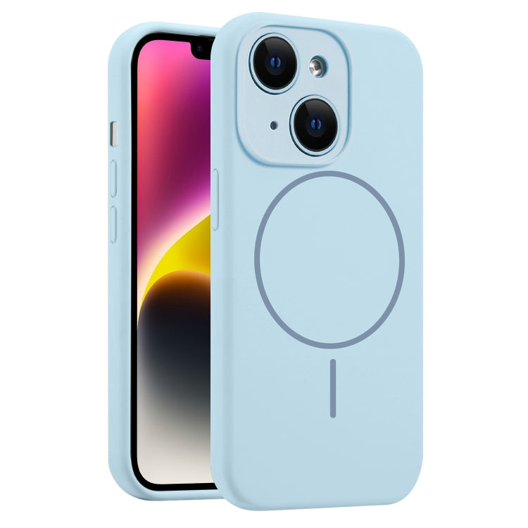 Fine Hole Liquid Silicone MagSafe Phone Case, For iPhone 15, For iPhone 14 Plus, For iPhone 14