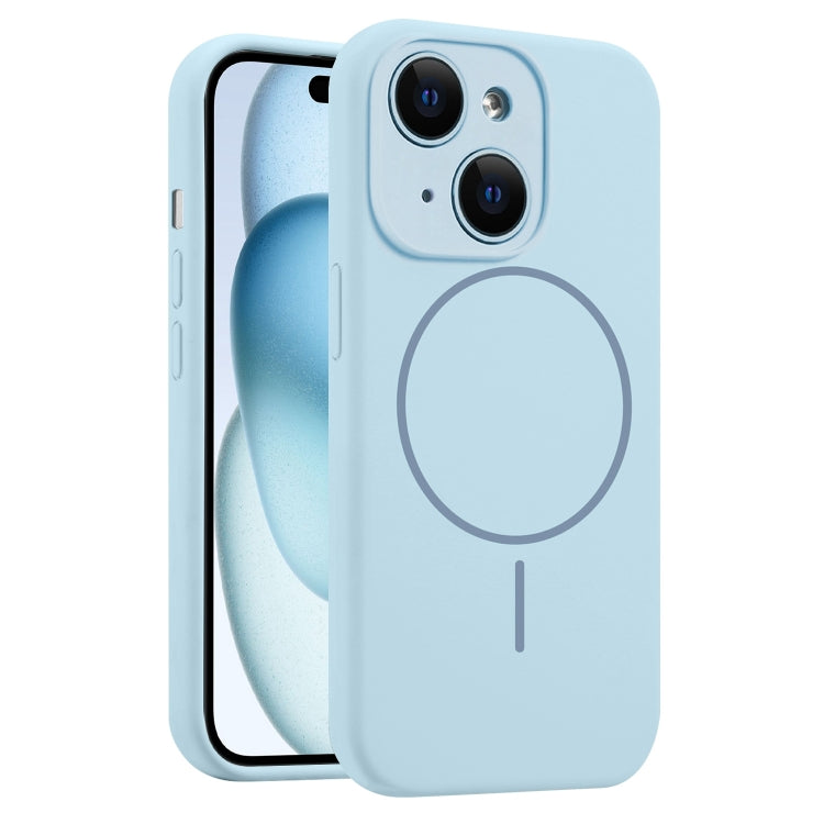 Fine Hole Liquid Silicone MagSafe Phone Case, For iPhone 15, For iPhone 14 Plus, For iPhone 14