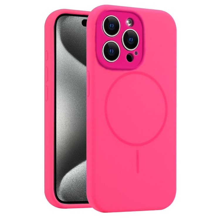 Fine Hole Liquid Silicone MagSafe Phone Case, For iPhone 15 Pro Max, For iPhone 15 Pro, For iPhone 15 Plus