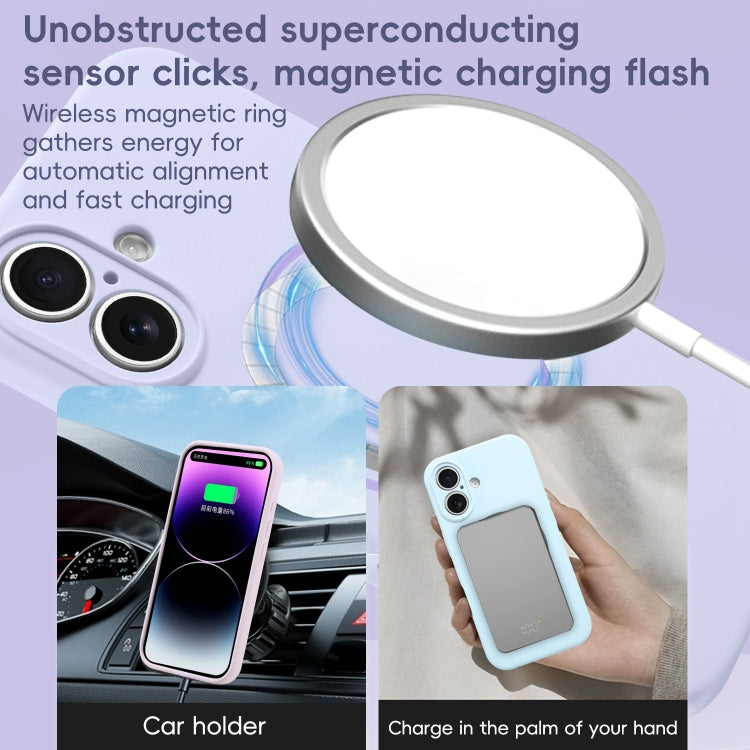 Fine Hole Liquid Silicone MagSafe Phone Case, For iPhone 15, For iPhone 14 Plus, For iPhone 14