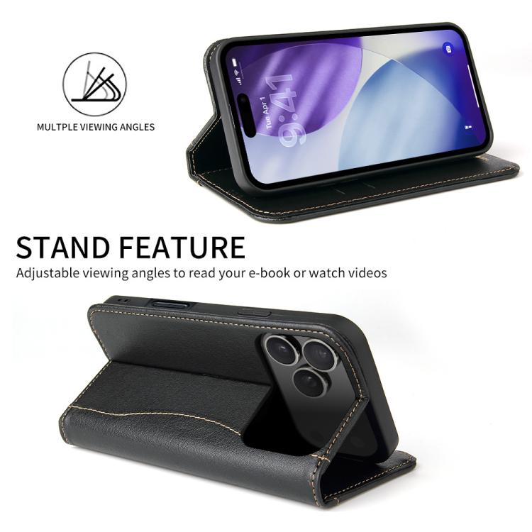 Fierre Shann Cowhide Leather Flip Leather Phone Case