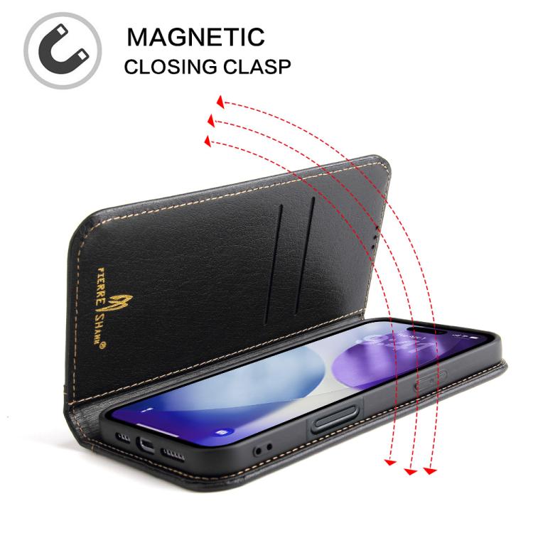 Fierre Shann Cowhide Leather Flip Leather Phone Case