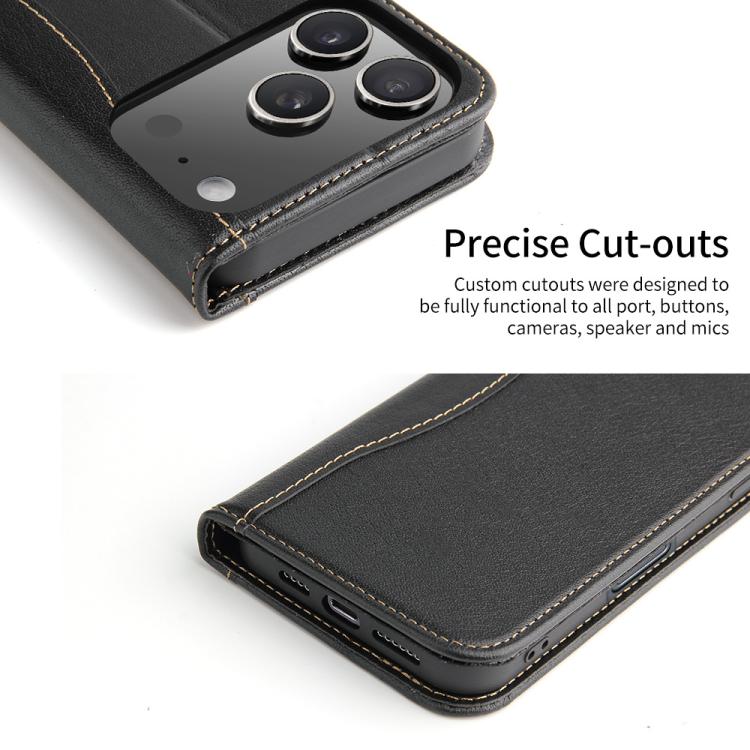 Fierre Shann Cowhide Leather Flip Leather Phone Case