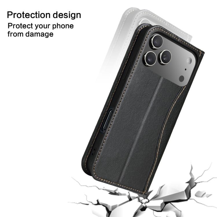 Fierre Shann Cowhide Leather Flip Leather Phone Case