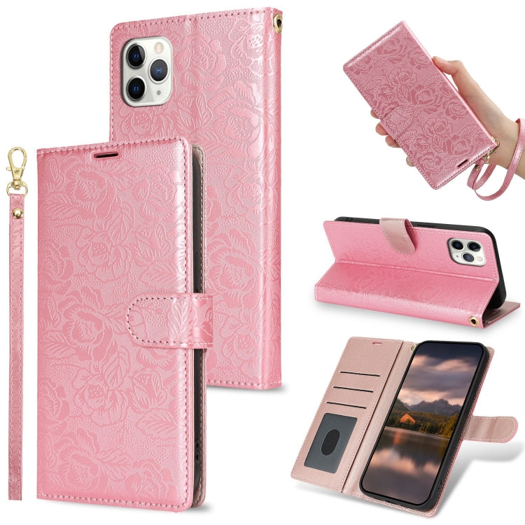 Peony Flowers Imprint Leather Phone Case, For iPhone 11 Pro, For iPhone X / XS, For iPhone XR, For iPhone XS Max