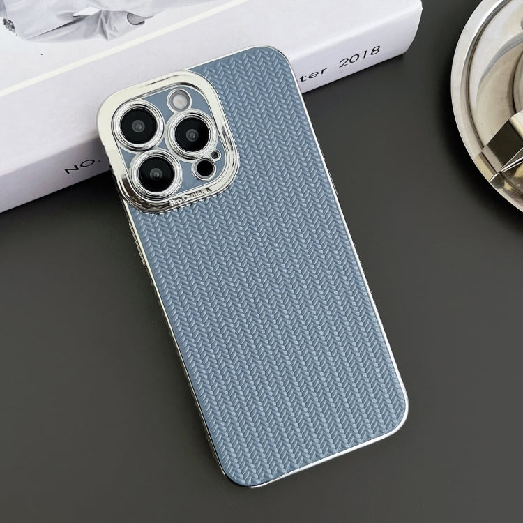Electroplated Silver Edge Grain Texture TPU Phone Case, For iPhone 11 Pro