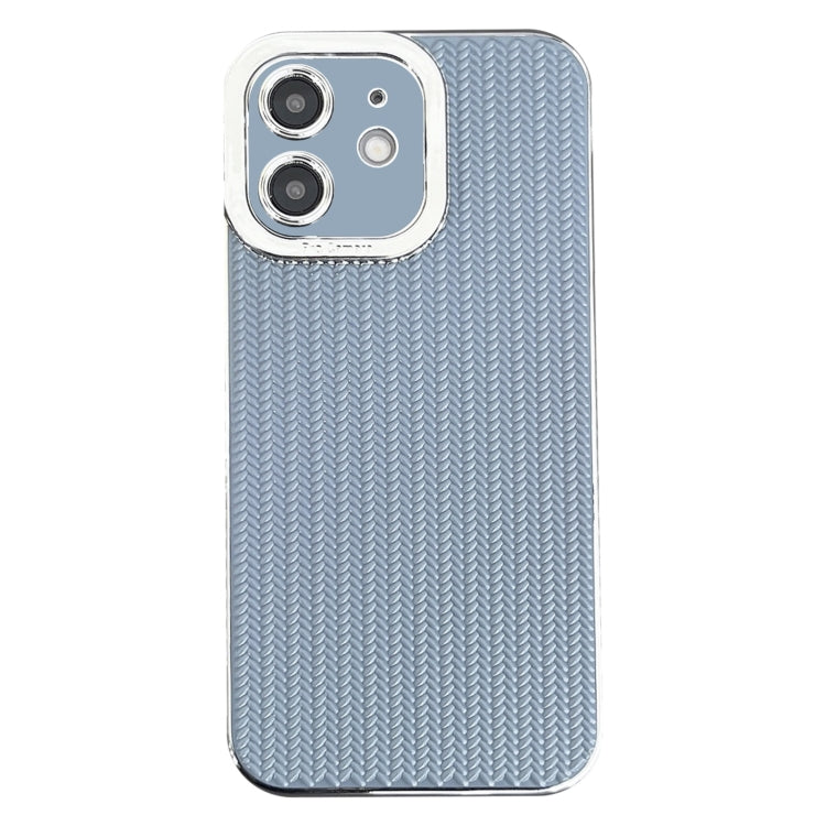 Electroplated Silver Edge Grain Texture TPU Phone Case, For iPhone 13 Pro Max, For iPhone 13 Pro, For iPhone 13, For iPhone 12