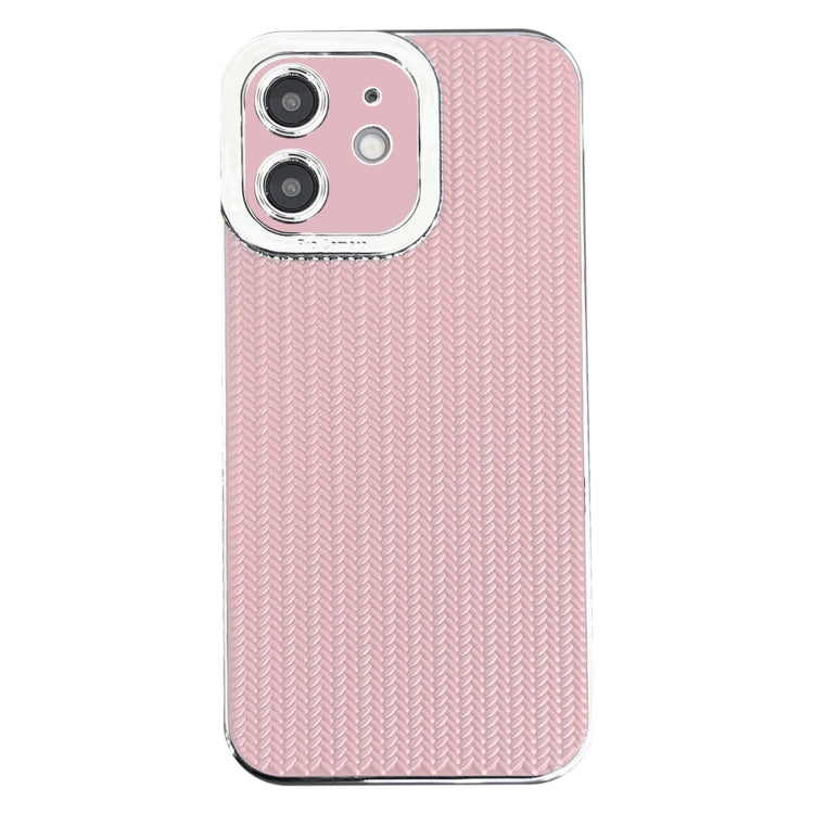 Electroplated Silver Edge Grain Texture TPU Phone Case, For iPhone 13 Pro Max, For iPhone 13 Pro, For iPhone 13, For iPhone 12