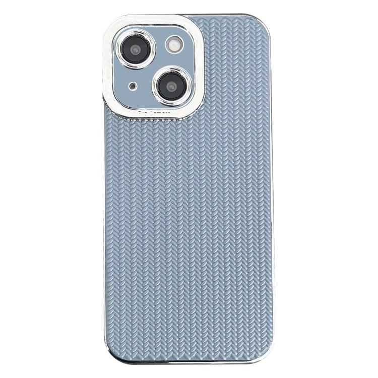 Electroplated Silver Edge Grain Texture TPU Phone Case, For iPhone 15 Pro Max, For iPhone 15 Pro, For iPhone 15 Plus, For iPhone 15
