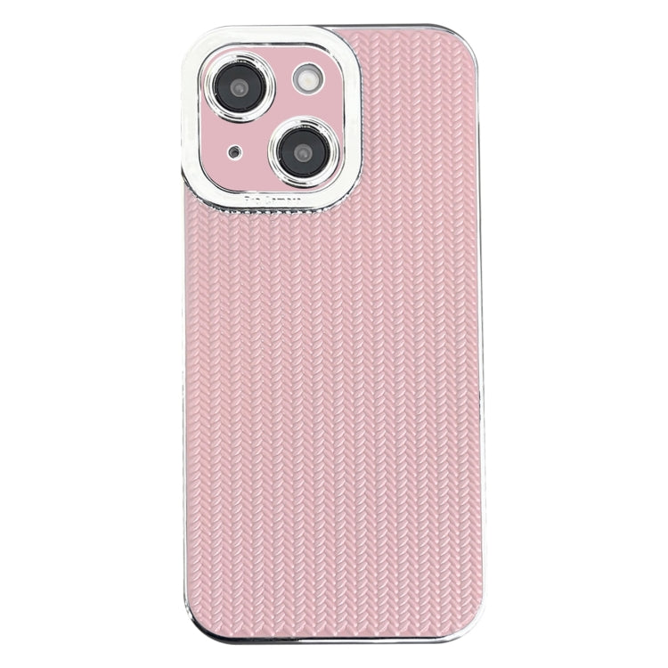 Electroplated Silver Edge Grain Texture TPU Phone Case, For iPhone 15 Pro Max, For iPhone 15 Pro, For iPhone 15 Plus, For iPhone 15
