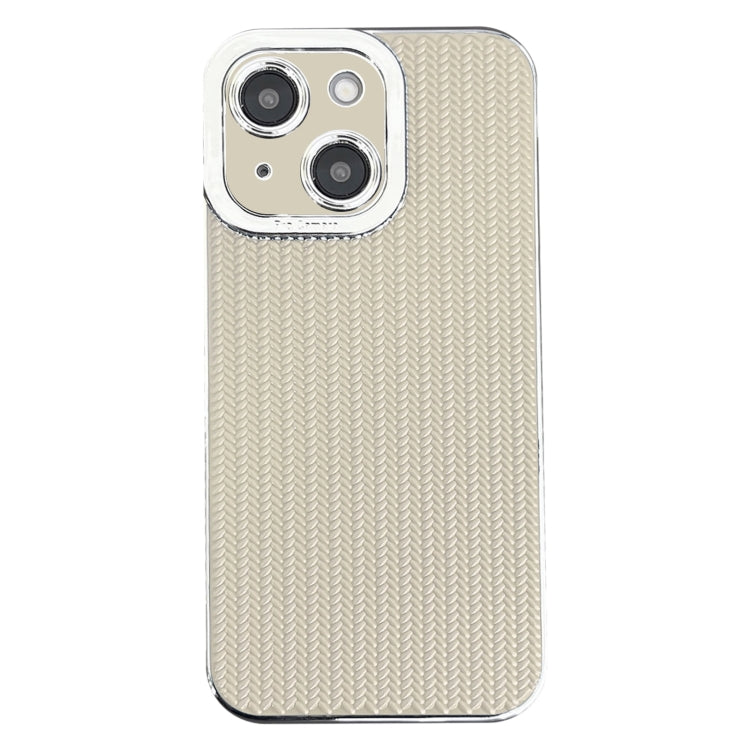 Electroplated Silver Edge Grain Texture TPU Phone Case, For iPhone 15 Pro Max, For iPhone 15 Pro, For iPhone 15 Plus, For iPhone 15