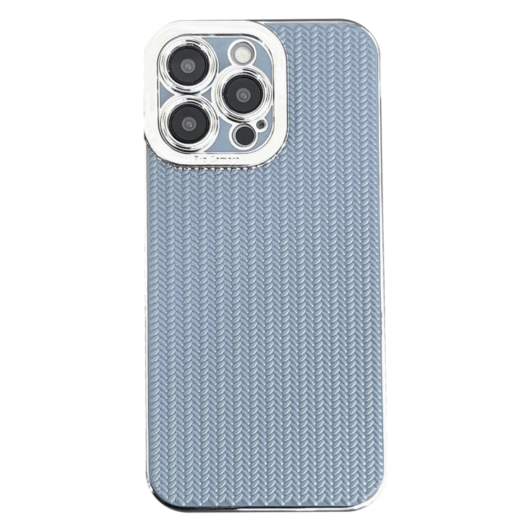 Electroplated Silver Edge Grain Texture TPU Phone Case, For iPhone 15 Pro Max, For iPhone 15 Pro, For iPhone 15 Plus, For iPhone 15