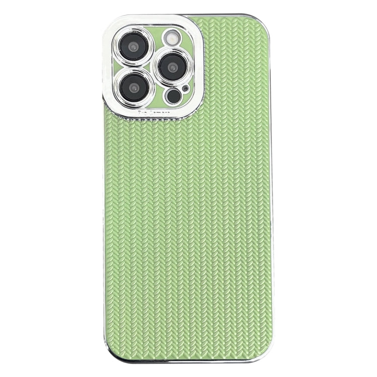 Electroplated Silver Edge Grain Texture TPU Phone Case, For iPhone 15 Pro Max, For iPhone 15 Pro, For iPhone 15 Plus, For iPhone 15
