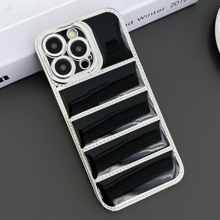 Electroplated Silver Edge Eiderdown TPU Phone Case, For iPhone 12, For iPhone 12 Pro Max, For iPhone 12 Pro