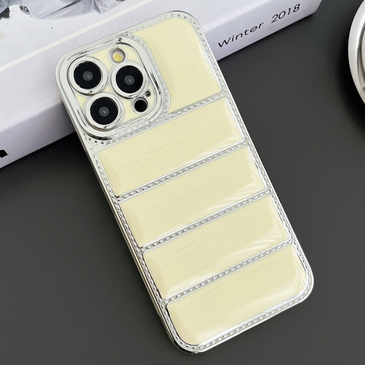 Electroplated Silver Edge Eiderdown TPU Phone Case, For iPhone 14, For iPhone 14 Pro, For iPhone 14 Pro Max