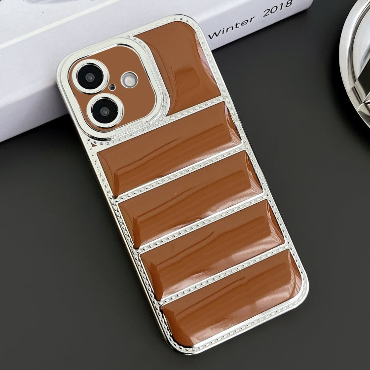 Electroplated Silver Edge Eiderdown TPU Phone Case, For iPhone 16, For iPhone 15 Pro Max, For iPhone 15 Pro