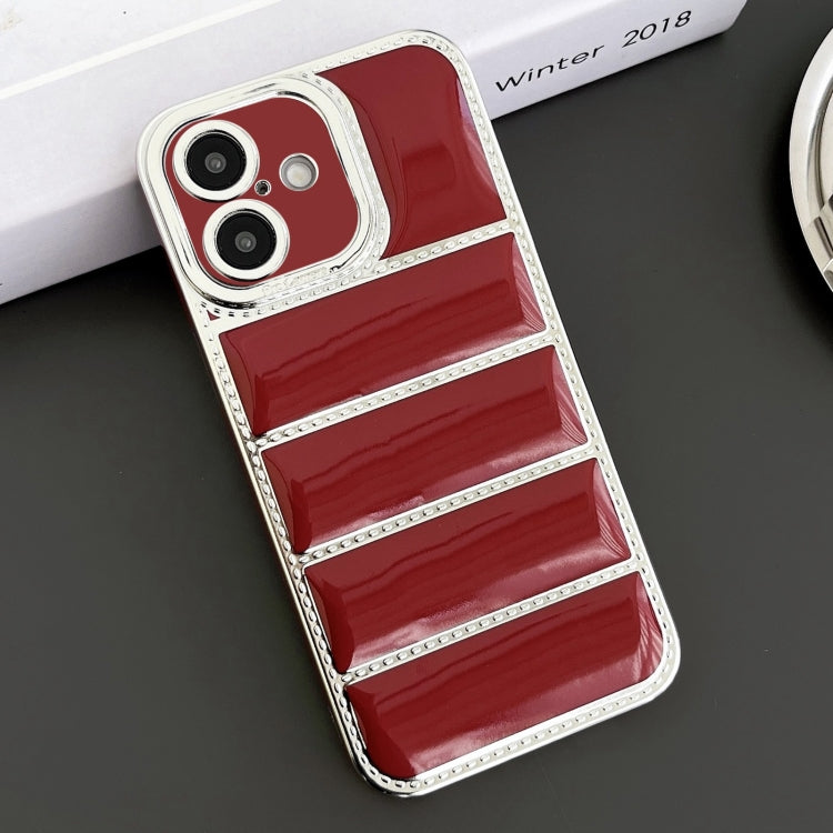 Electroplated Silver Edge Eiderdown TPU Phone Case, For iPhone 16, For iPhone 15 Pro Max, For iPhone 15 Pro